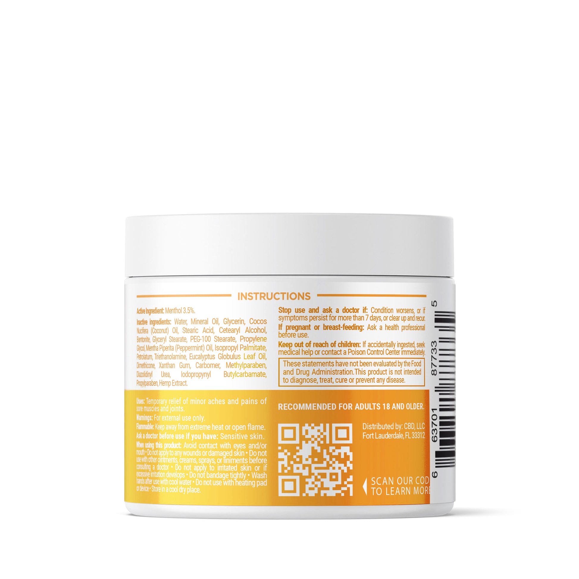 1,500mg CBD Pain Relief Cream - 4oz - Biotech CBD