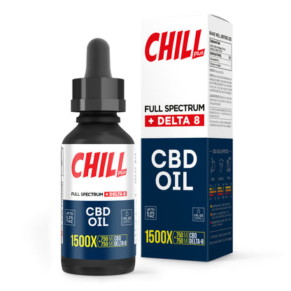 1,500mg D8 & Full Spectrum CBD Oil - Chill Plus