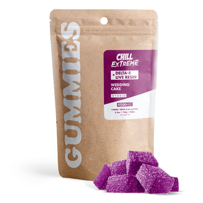 150mg D8 & Live Resin Gummies - Wedding Cake - Chill Extreme