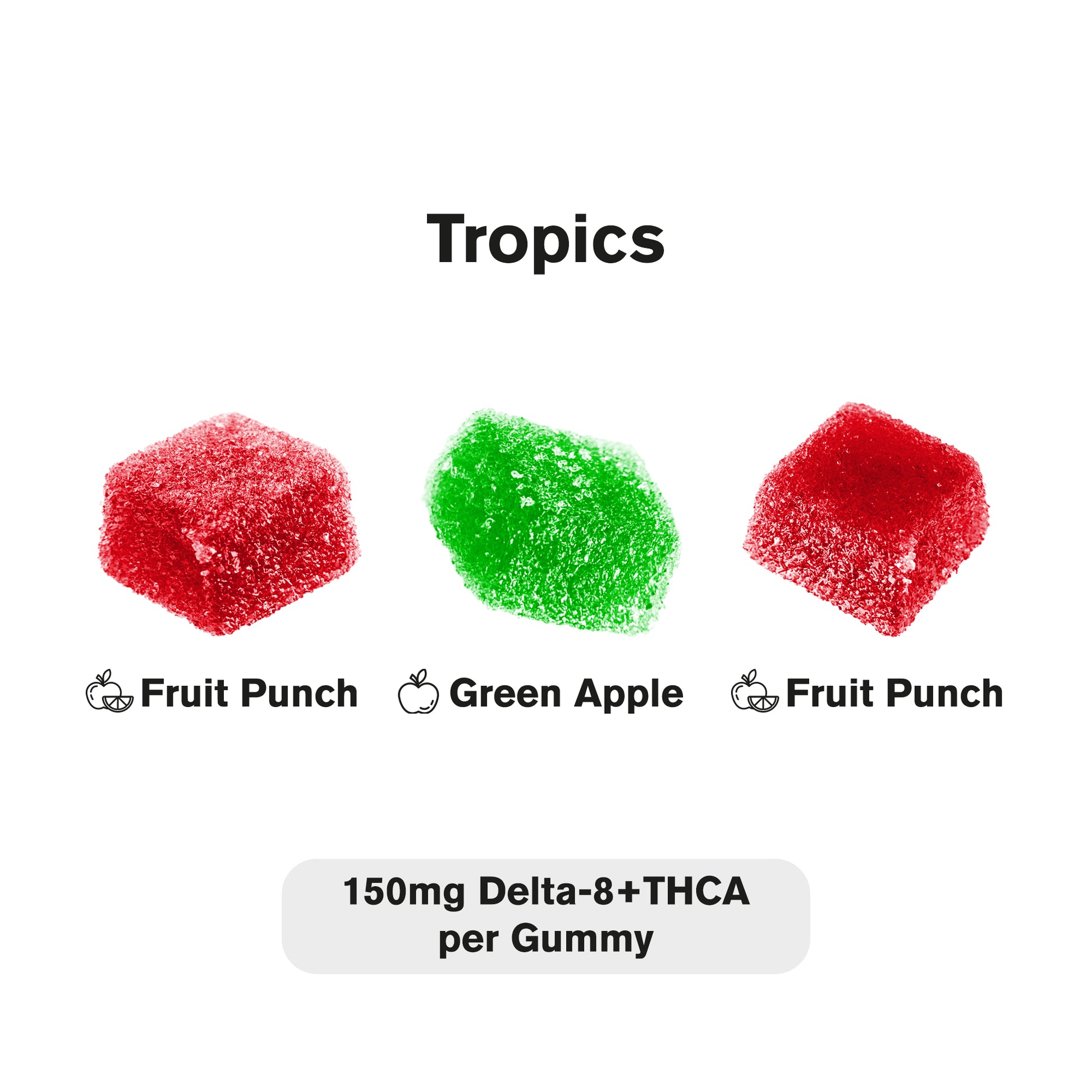 150mg D8 & THCA Gummies - Tropics - Fresh