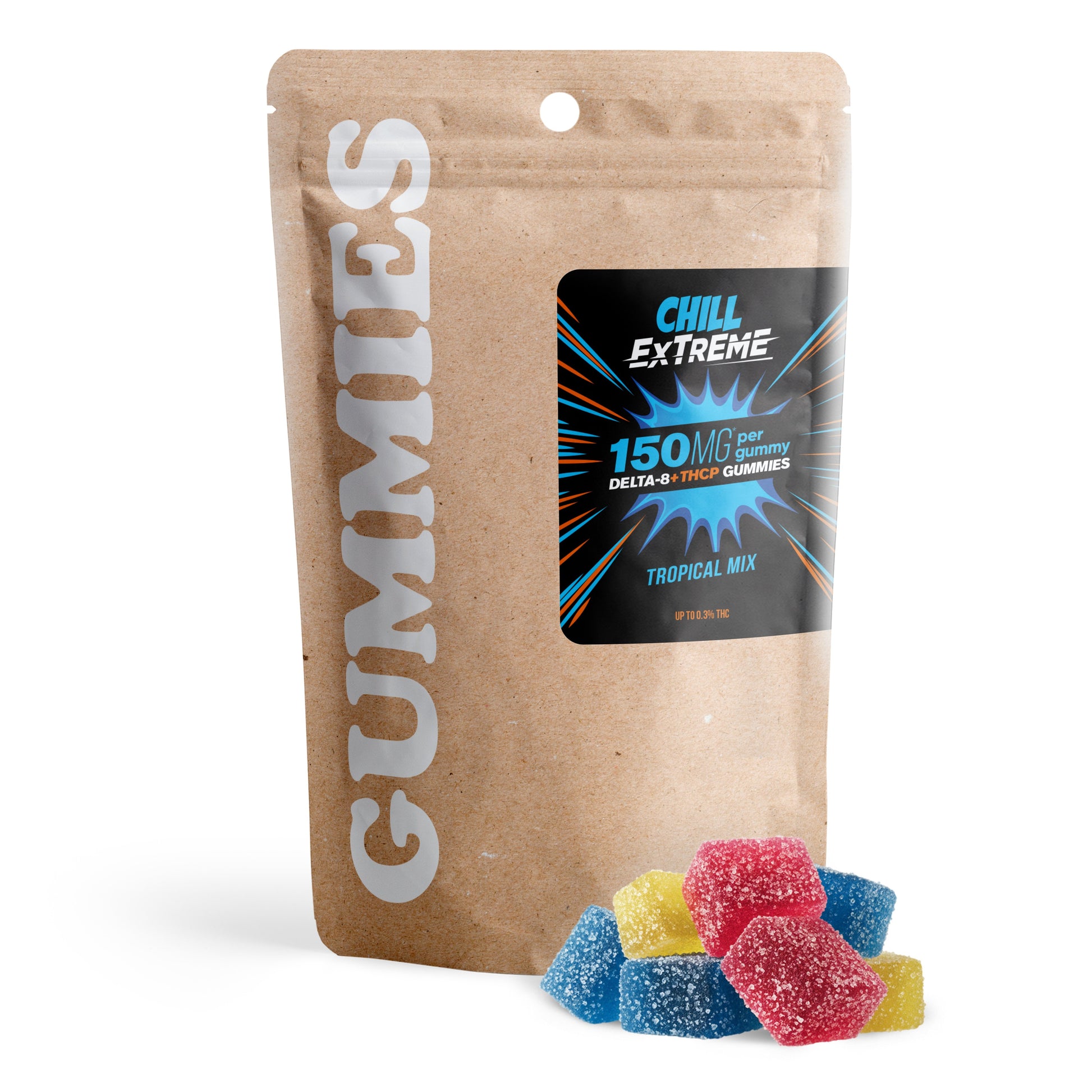150mg D8 & THCP Gummies - Tropical Mix - Chill Extreme