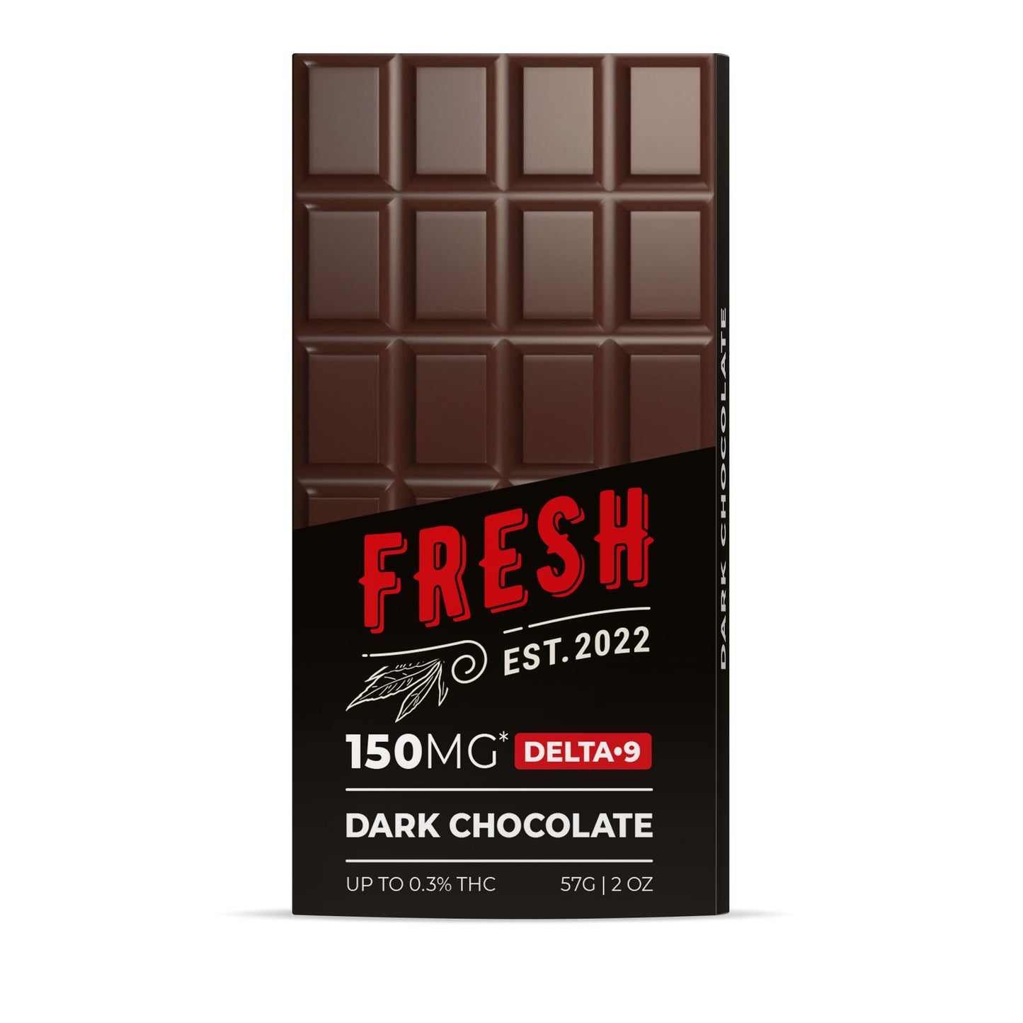 150mg Dark Chocolate Bar – Delta 9 – Fresh
