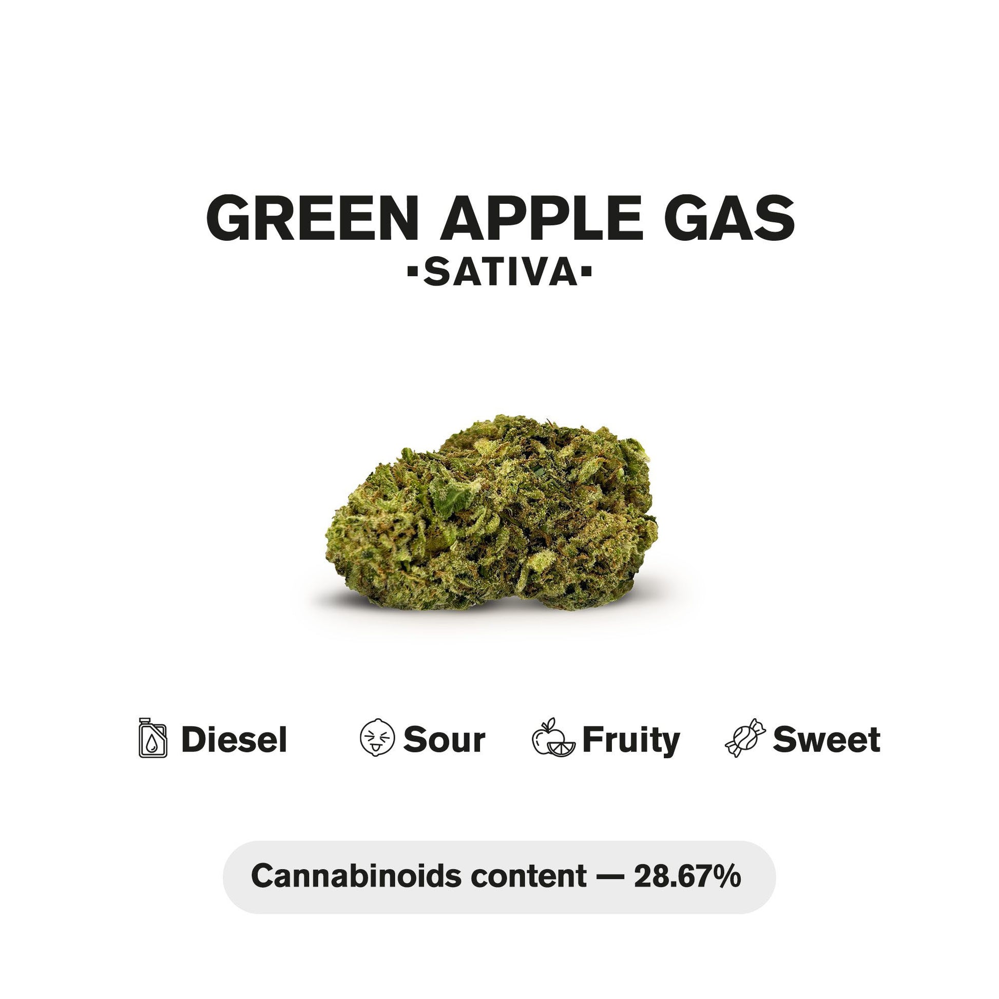 1.5g Green Apple Gas King Size Pre-Roll - Sativa - THCA