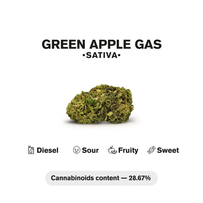 1.5g Green Apple Gas King Size Pre-Roll - Sativa - THCA