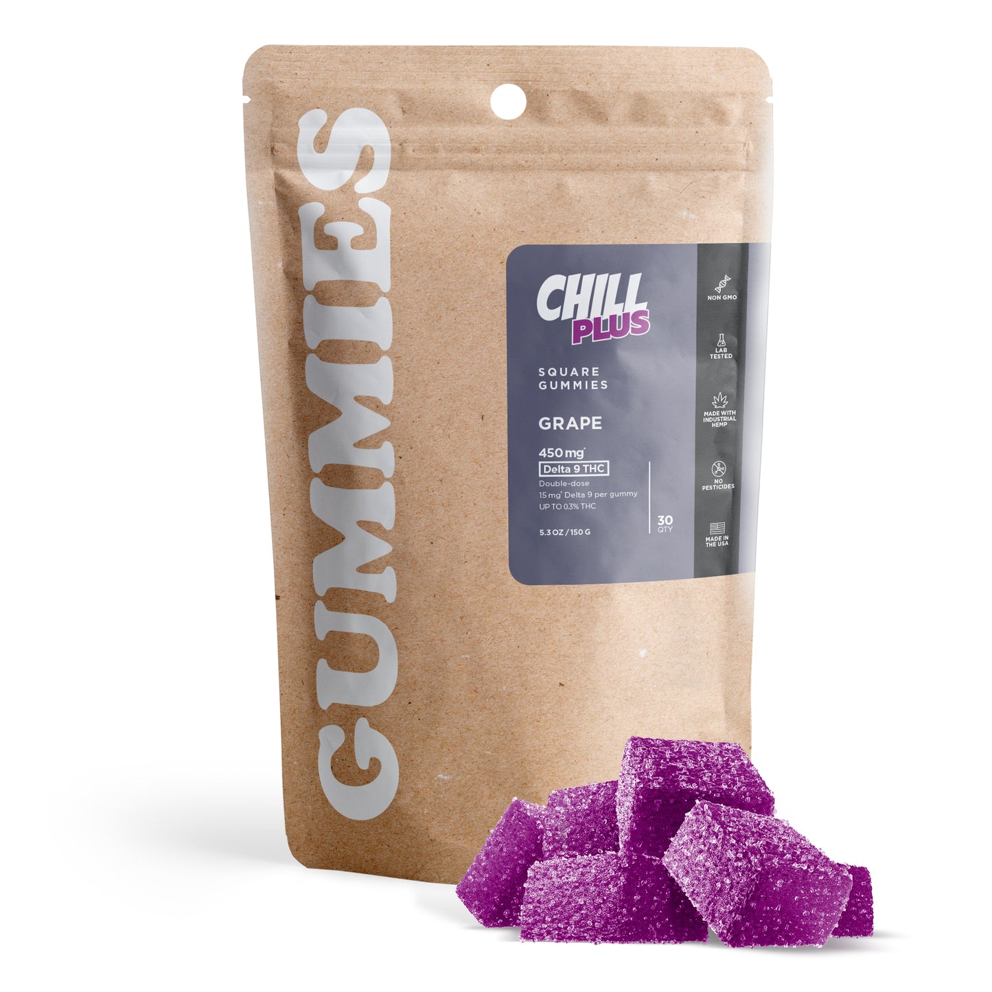 15mg Delta 9 Gummies - Grape - Chill Plus