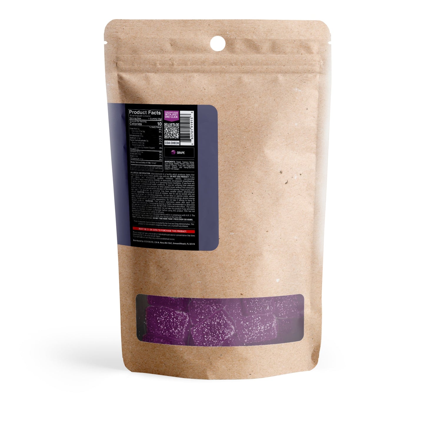 15mg Delta 9 Gummies - Grape - Chill Plus