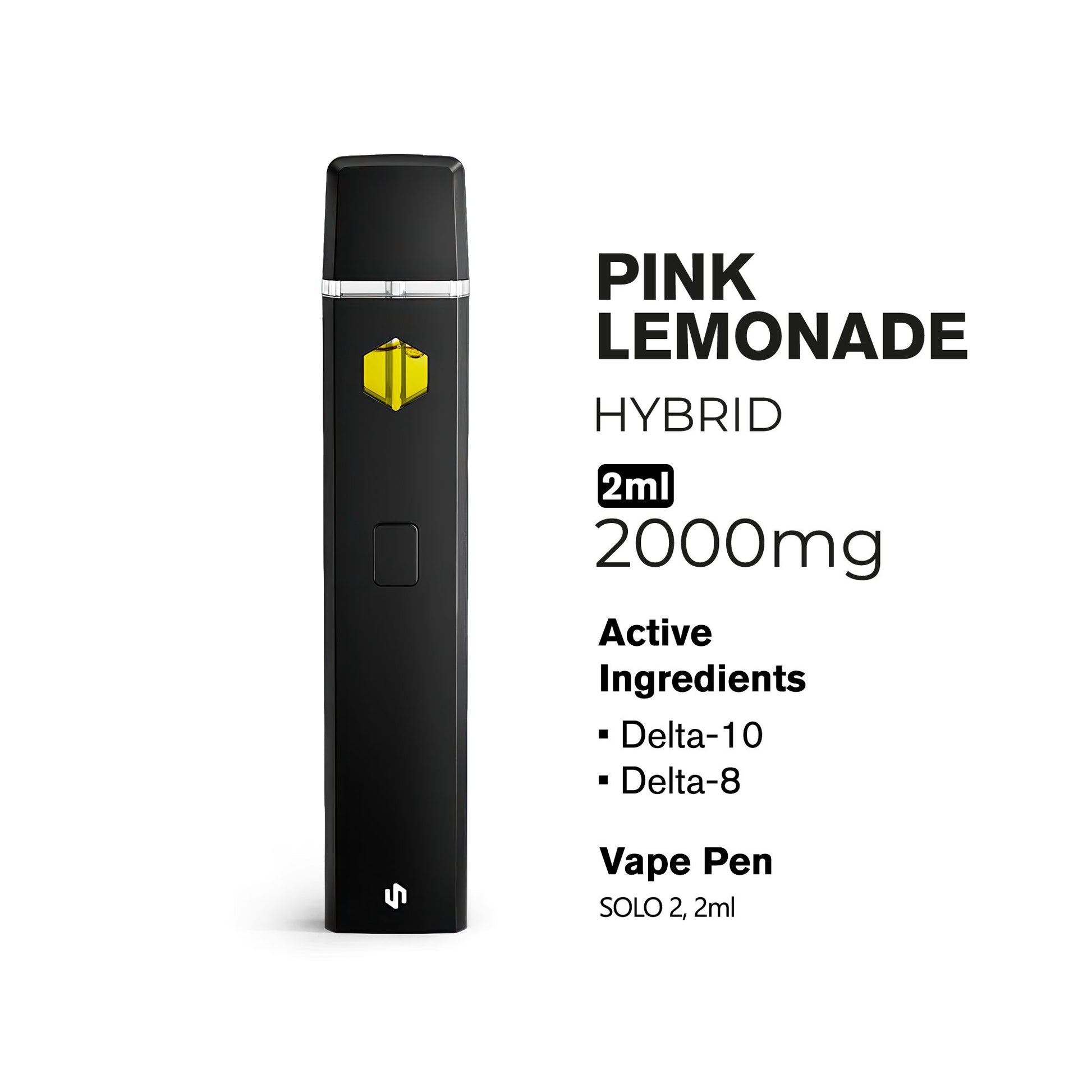 2000mg D10, D8 Vape Pen - Pink Lemonade - Hybrid - 2ml - Hyper