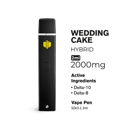 2000mg D10, D8 Vape Pen - Wedding Cake - Hybrid - 2ml - Hyper
