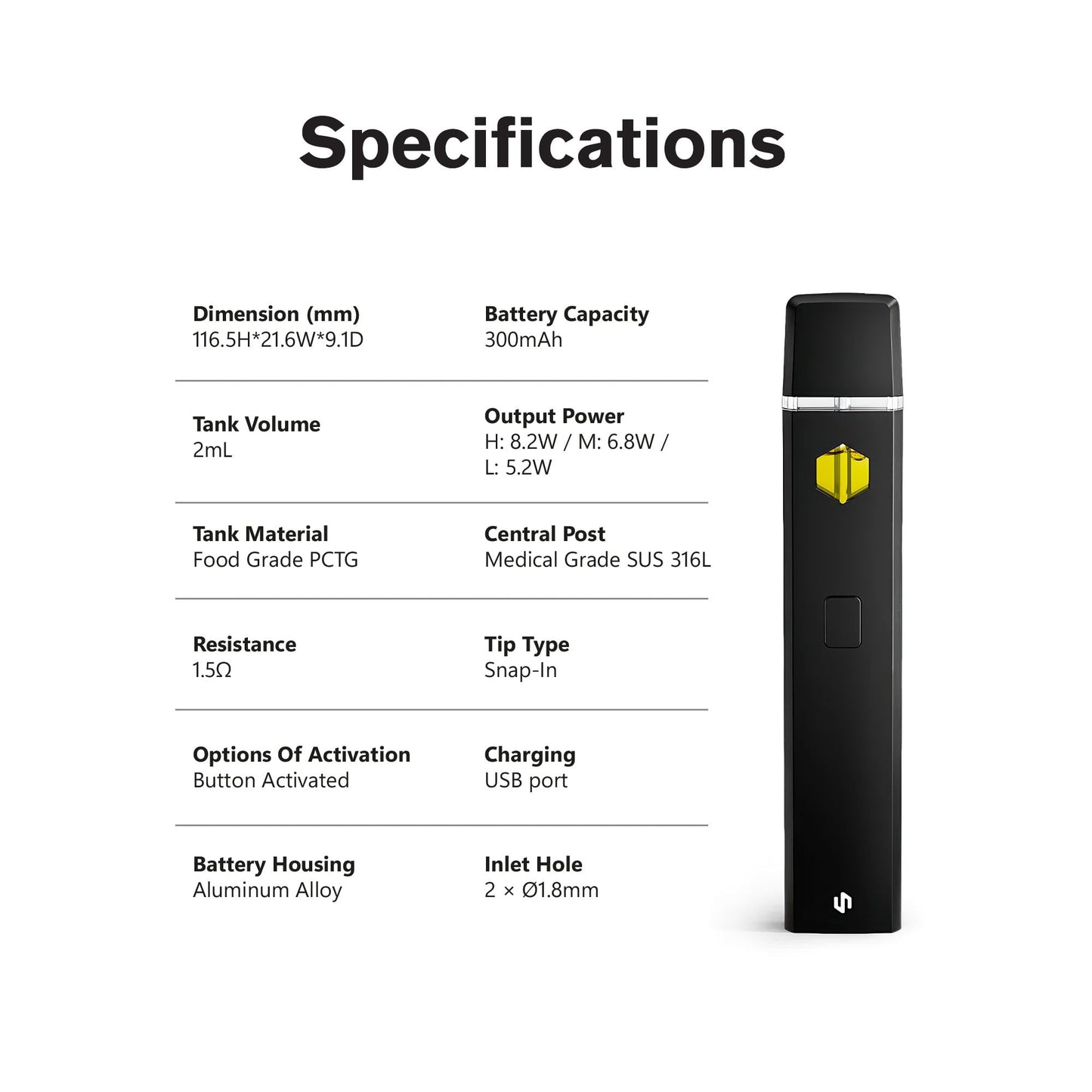 2000mg D10, D8 Vape Pen - Wedding Cake - Hybrid - 2ml - Hyper