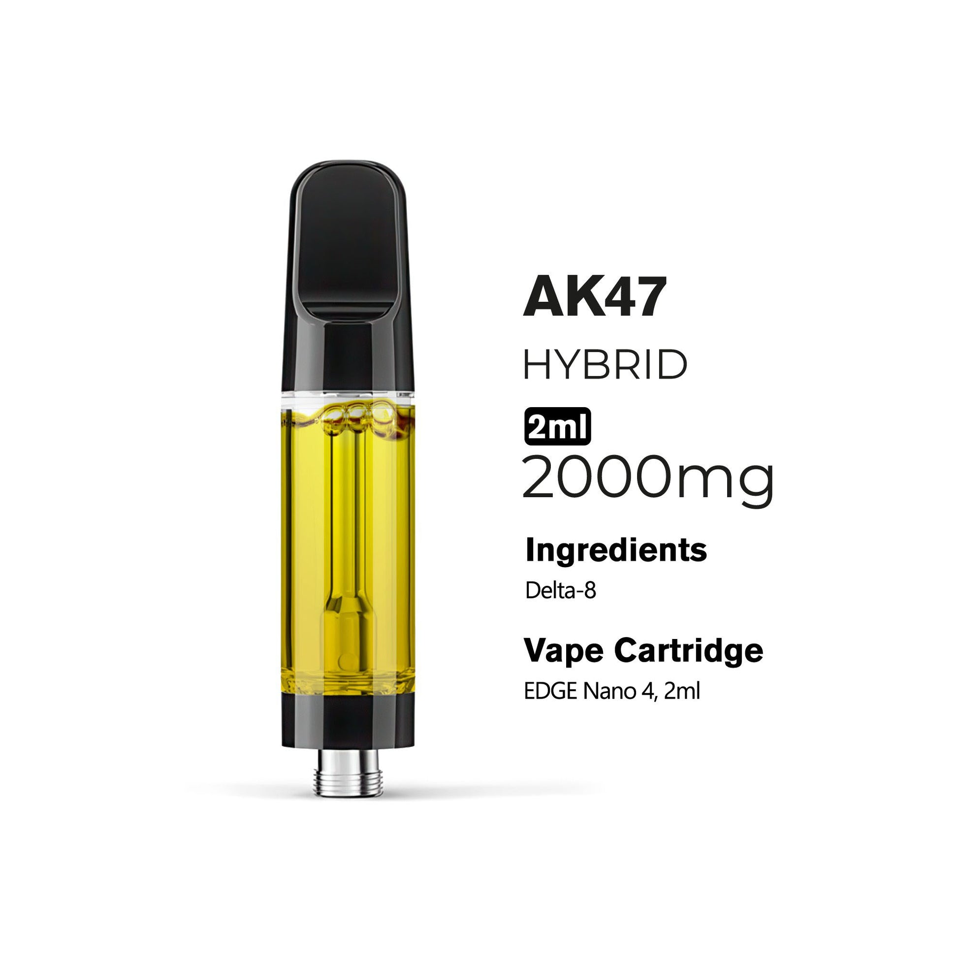 2000mg D8 Vape Cart - AK47 - Hybrid - 2ml - Chill Plus