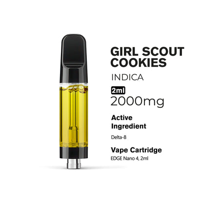 2000mg D8 Vape Cart - Girl Scout Cookies - Indica - 2ml - 10X