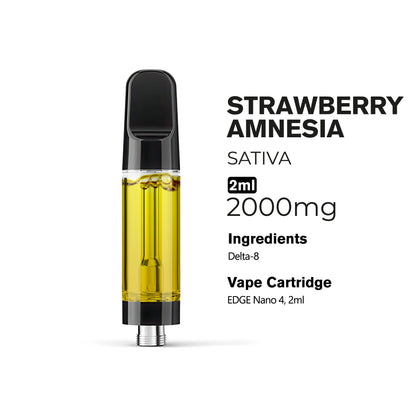 2000mg D8 Vape Cart - Strawberry Amnesia - Sativa - 2ml - Chill Plus