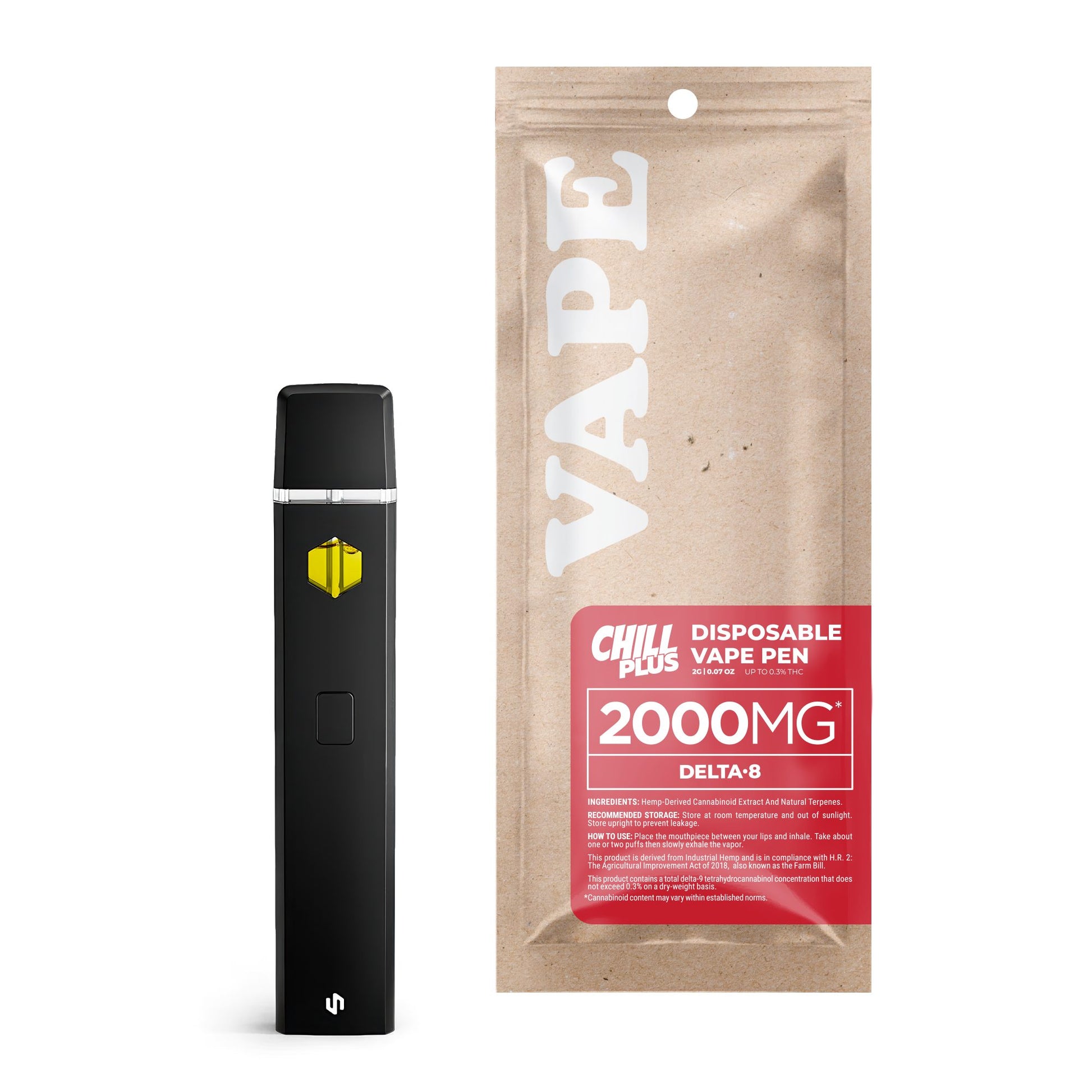 2000mg D8 Vape Pen - Forbidden Fruit - Indica - 2ml - Chill Plus