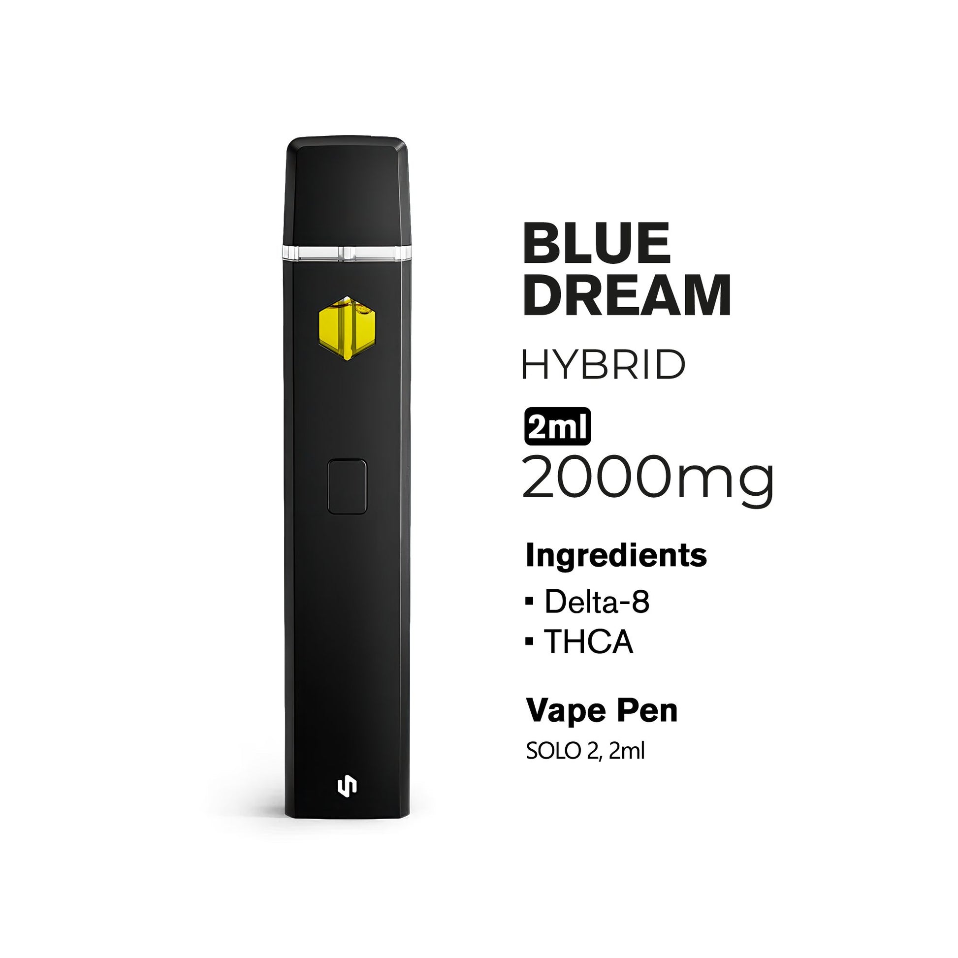2000mg THCA, D8 Vape Pen - Blue Dream - Hybrid - 2ml - Fresh