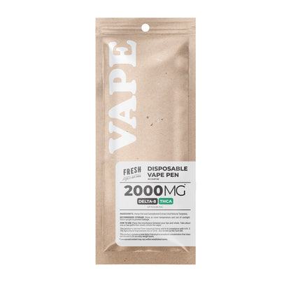 2000mg THCA, D8 Vape Pen - White Buffalo - Sativa - 2ml - Fresh