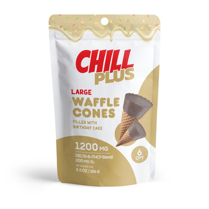 200mg Birthday Cake Waffle Cones - D8 & THCP - Chill Plus
