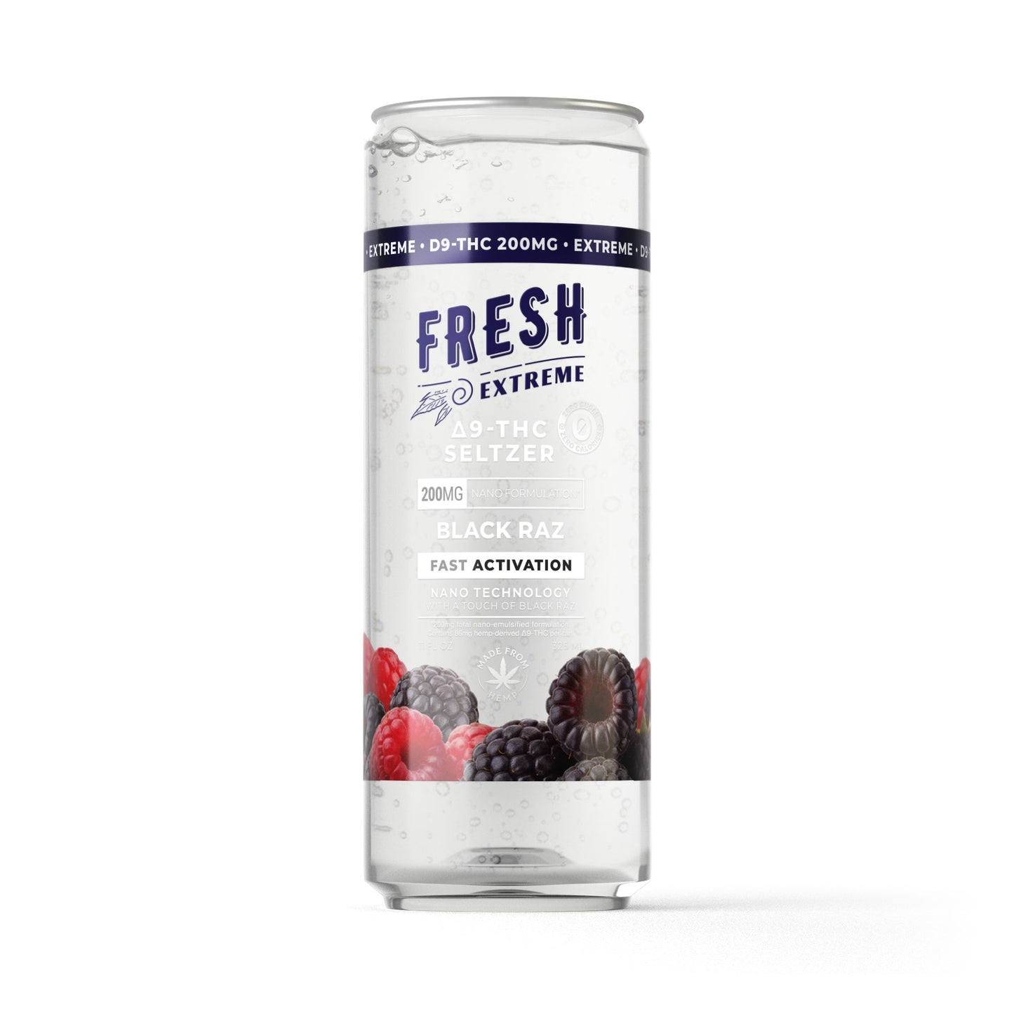 200mg Black Raz THC Seltzer - Delta 9 Nano - Fresh