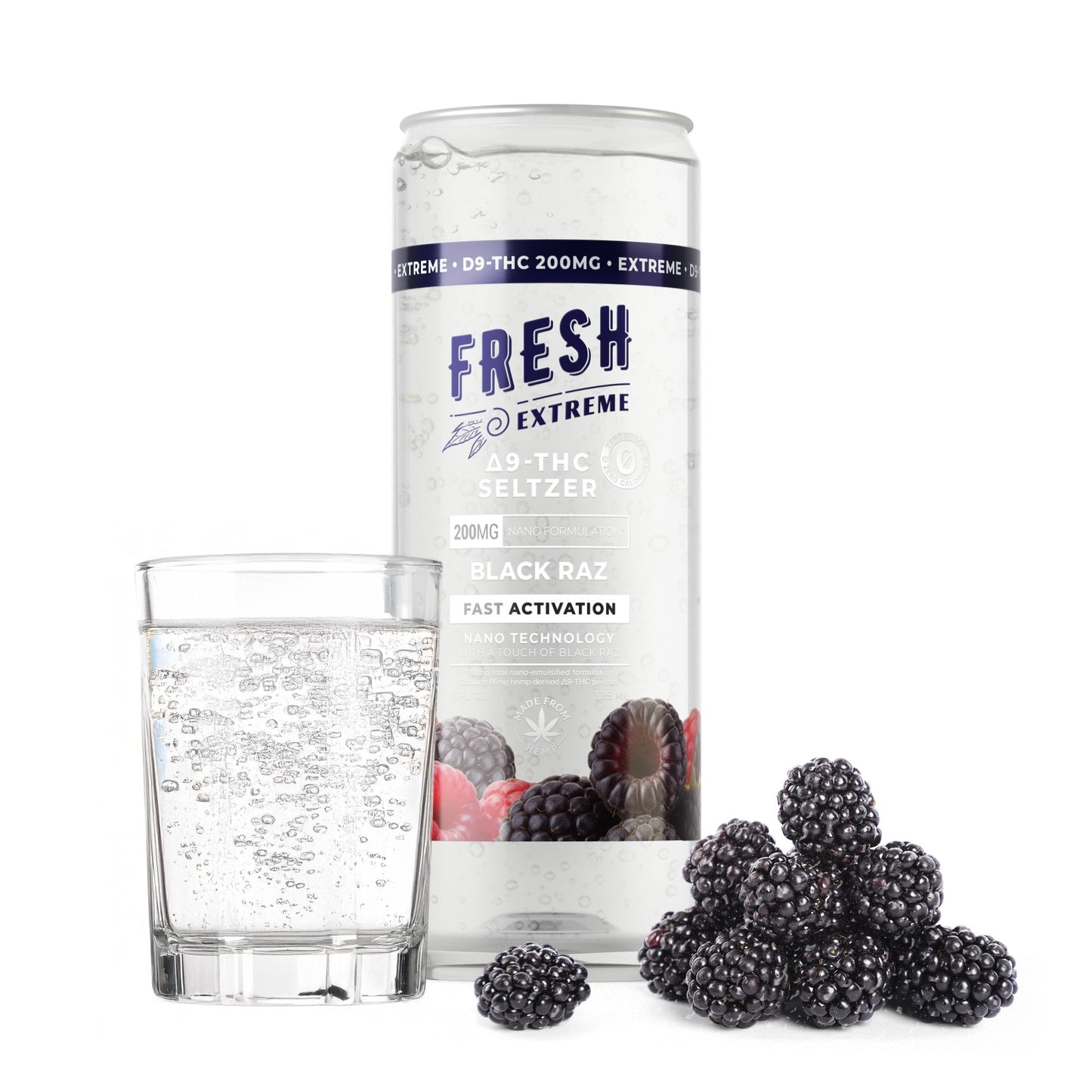 200mg Black Raz THC Seltzer - Delta 9 Nano - Fresh