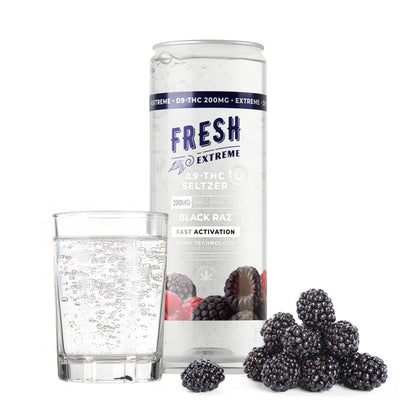 200mg Black Raz THC Seltzer - Delta 9 Nano - Fresh