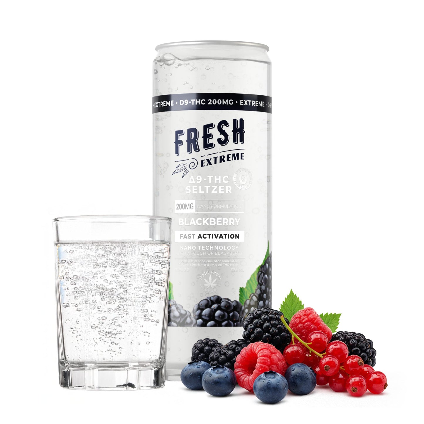 200mg Blackberry THC Seltzer - D9 Nano - Fresh