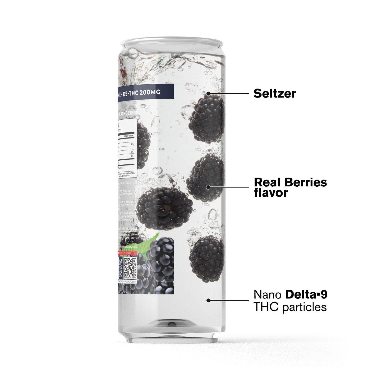200mg Blackberry THC Seltzer - D9 Nano - Fresh
