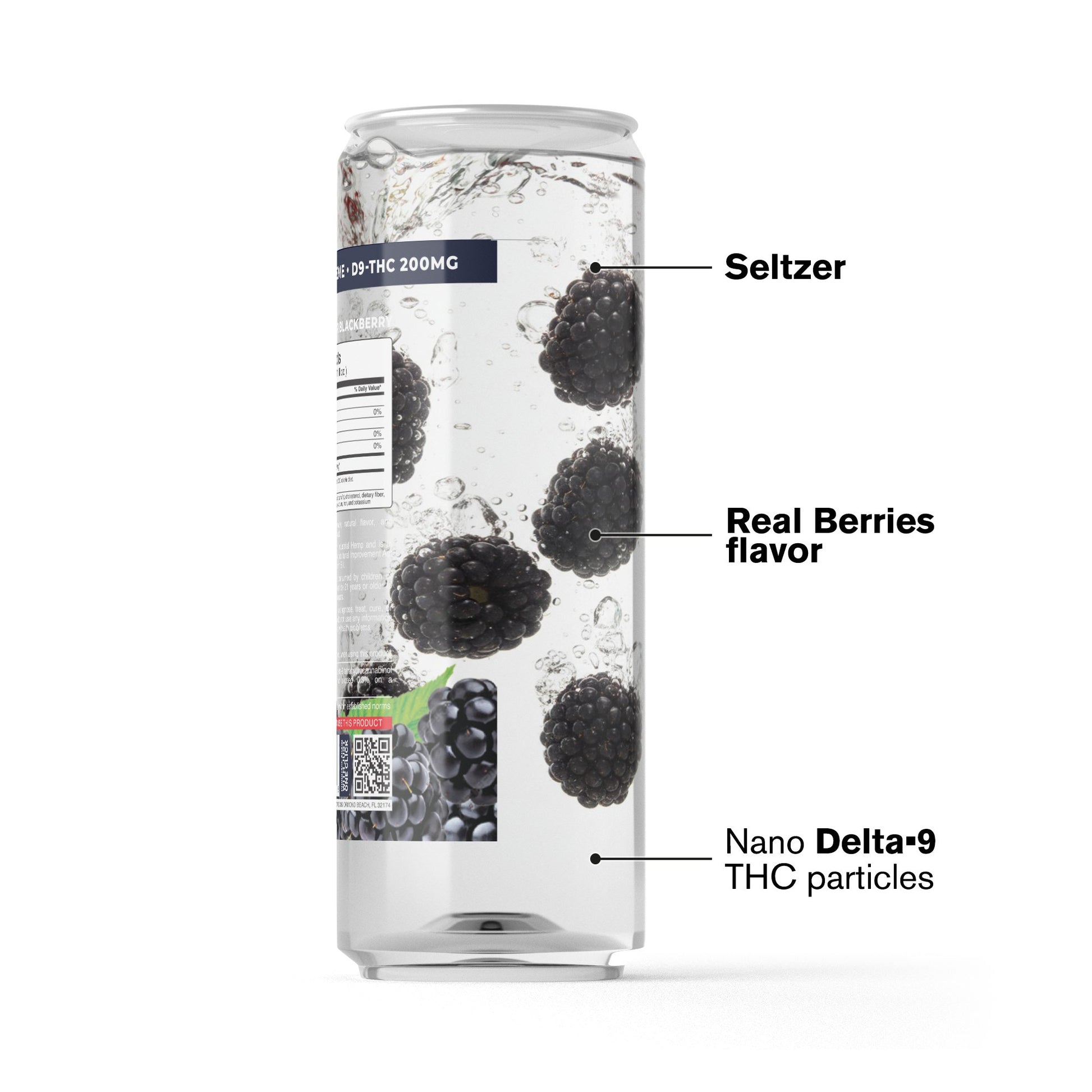 200mg Blackberry THC Seltzer - D9 Nano - Fresh