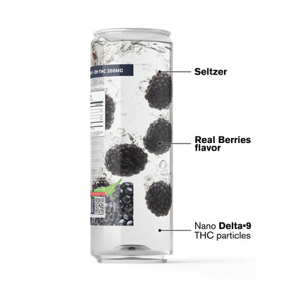 200mg Blackberry THC Seltzer - D9 Nano - Fresh