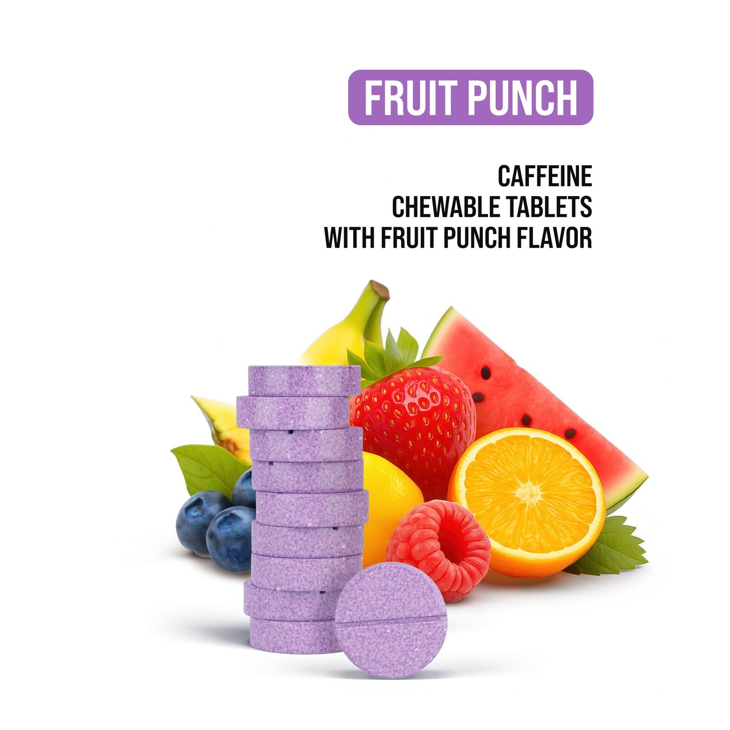 200mg Caffeine Tablets - Fruit Punch - Chill Plus