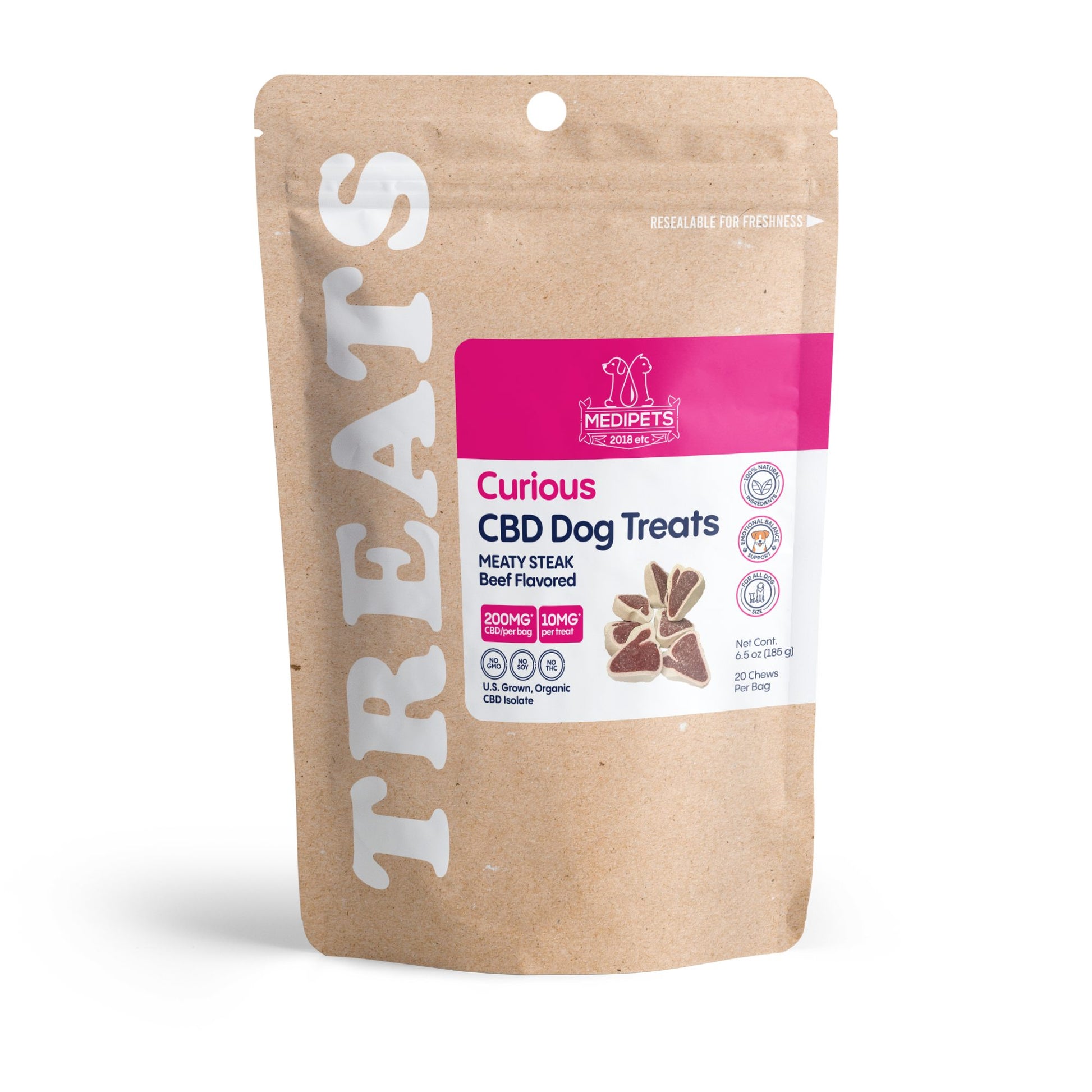 200mg CBD Pet Treats For Dogs - Meaty Steak Treats - MediPets