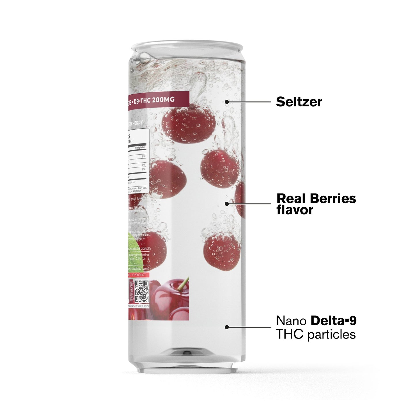 200mg Cherry THC Seltzer - D9 Nano - Fresh