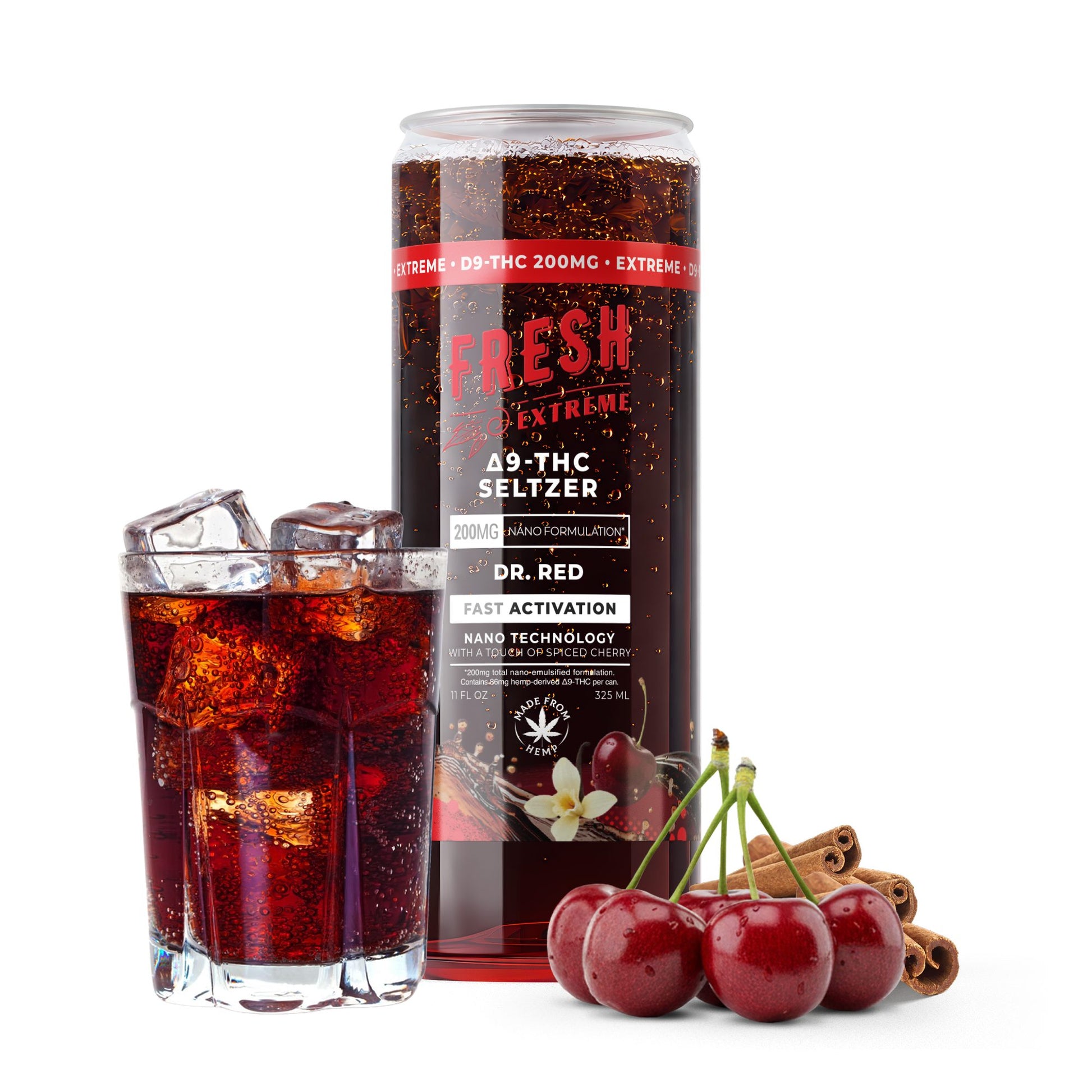 200mg Dr.Red THC Seltzer - Delta 9 Nano - Fresh