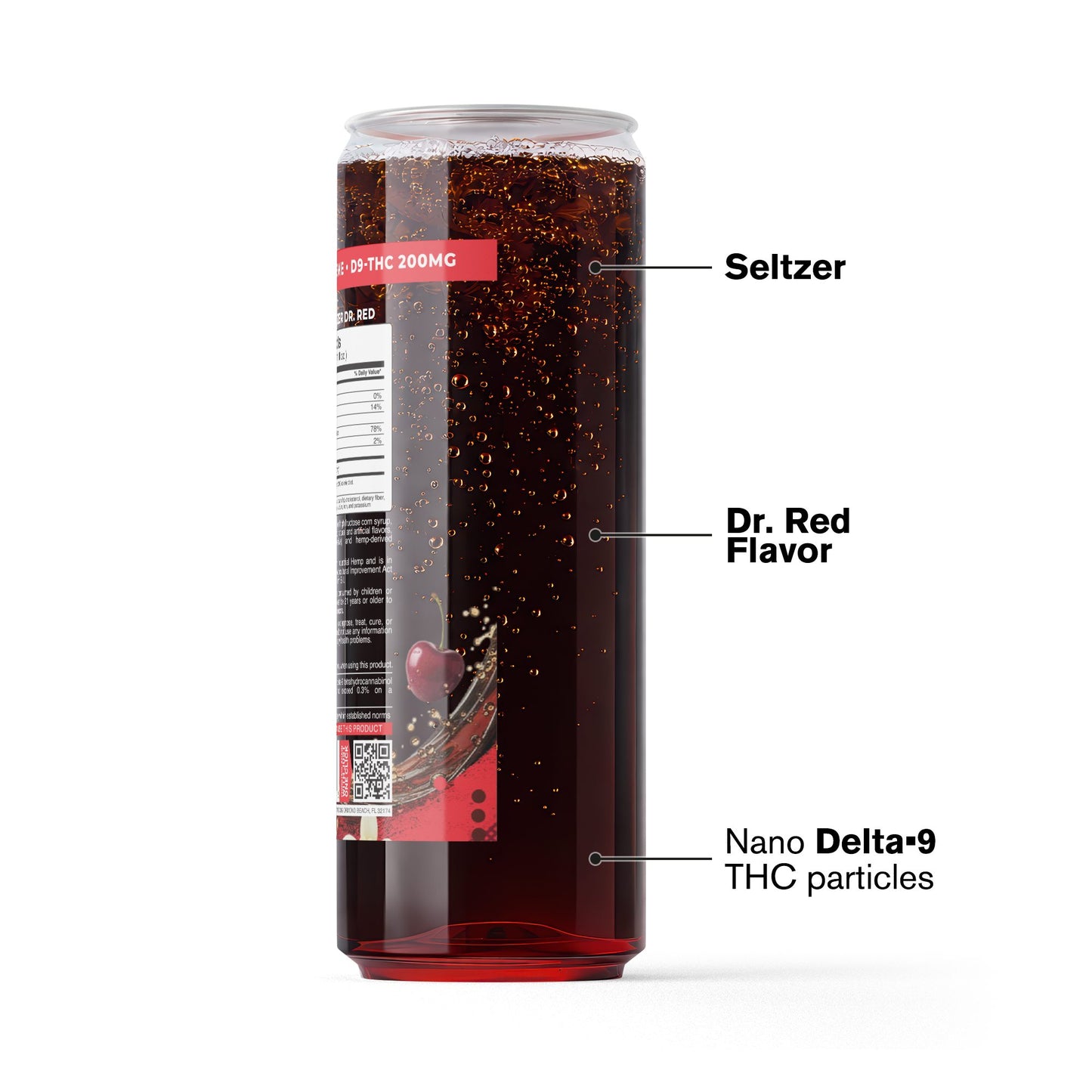 200mg Dr.Red THC Seltzer - Delta 9 Nano - Fresh