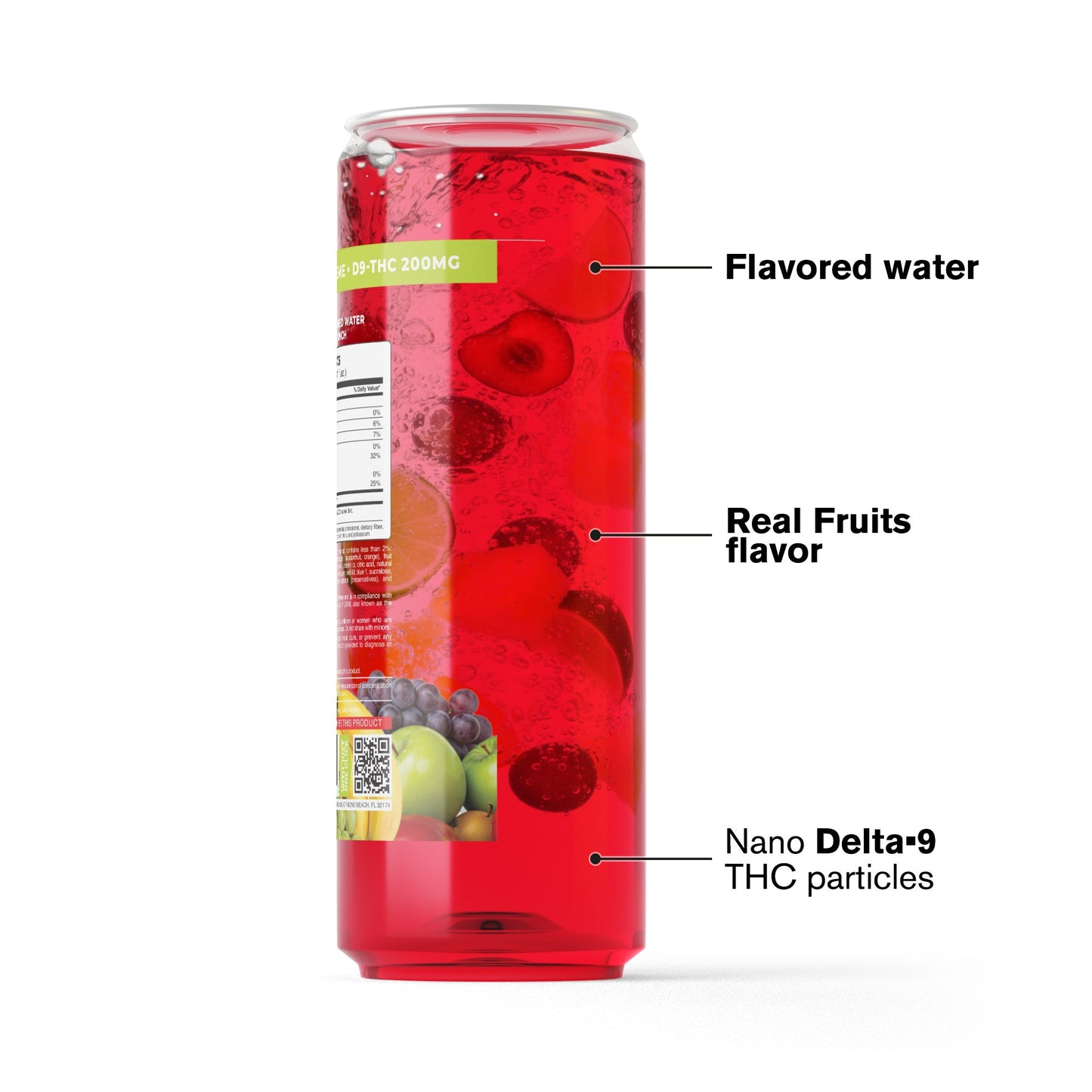 200mg Fruit Punch THC Water - D9 Nano - Fresh