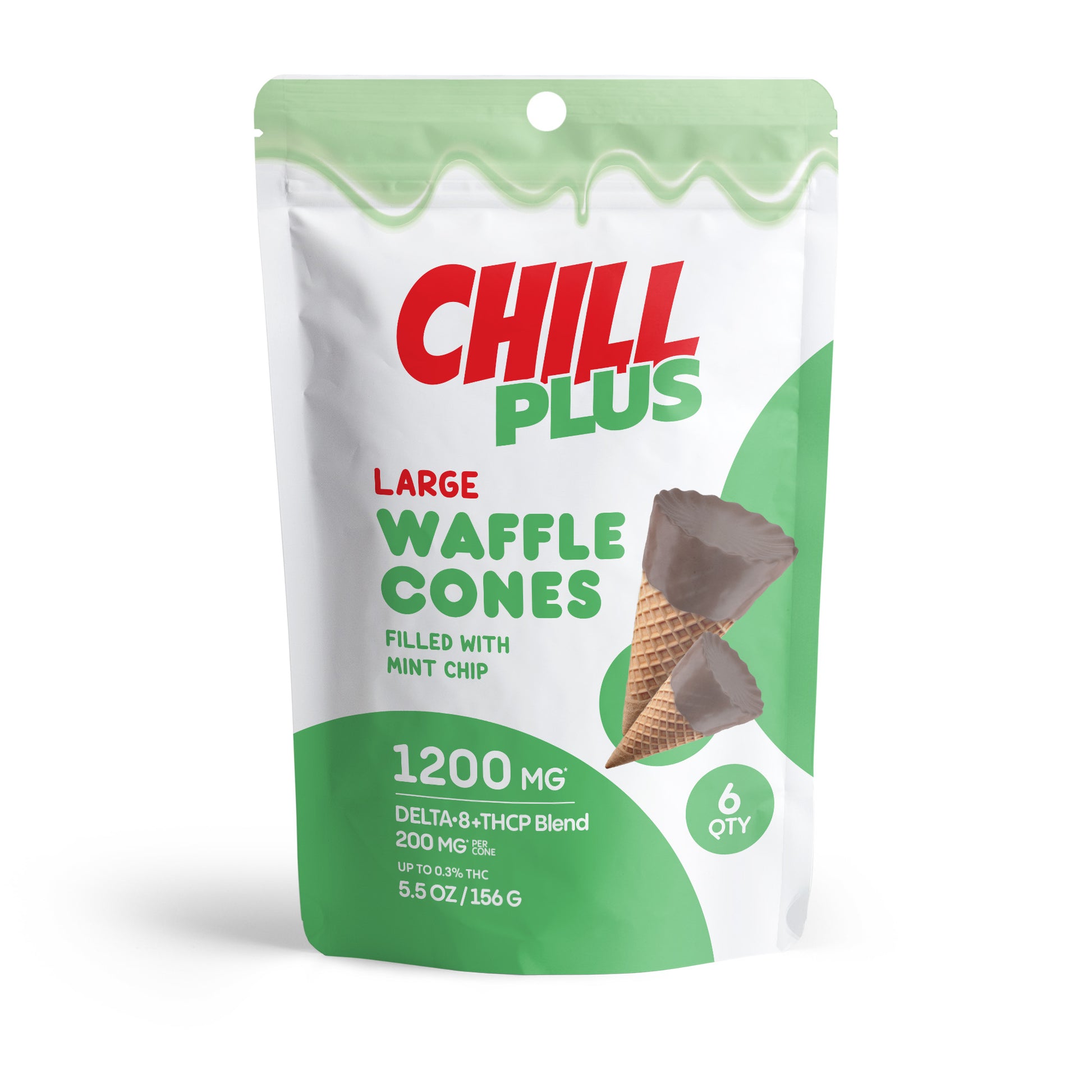 200mg Mint Chip Waffle Cones - D8 & THCP - Chill Plus