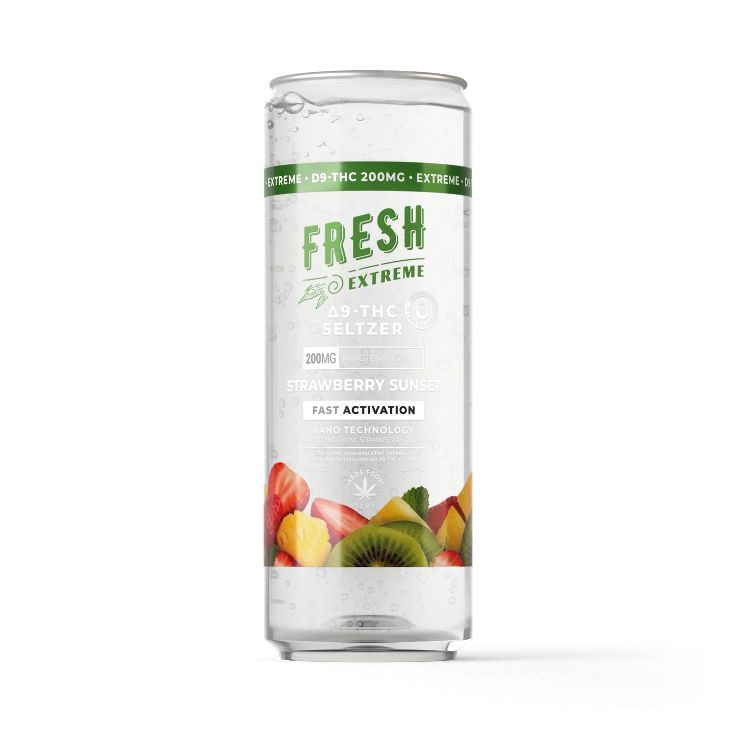 200mg Strawberry Sunset THC Seltzer - D9 Nano - Fresh