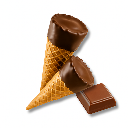 100mg Hazelnut Cream + Milk Chocolate Waffle Cones - D8, THCP, Chill Plus