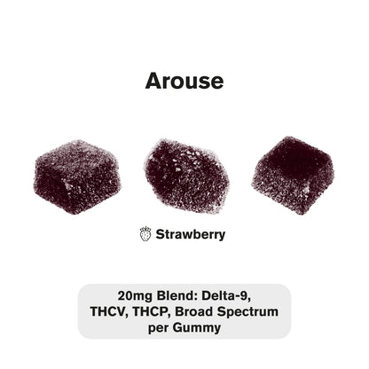 20mg Arouse Sexual Euphoria Gummies - D9, THCP, Broad Spectrum CBD, THCV - Strawberry - Chill Plus
