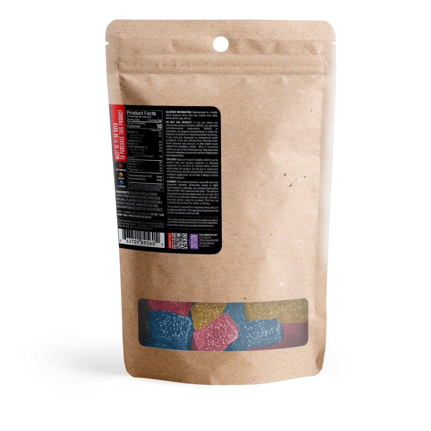 20mg D8 & CBD Gummies - Original - 10X