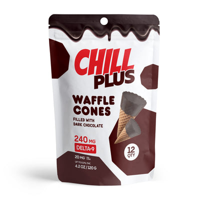 20mg Dark Chocolate Waffle Cones - Delta 9 - Chill Plus