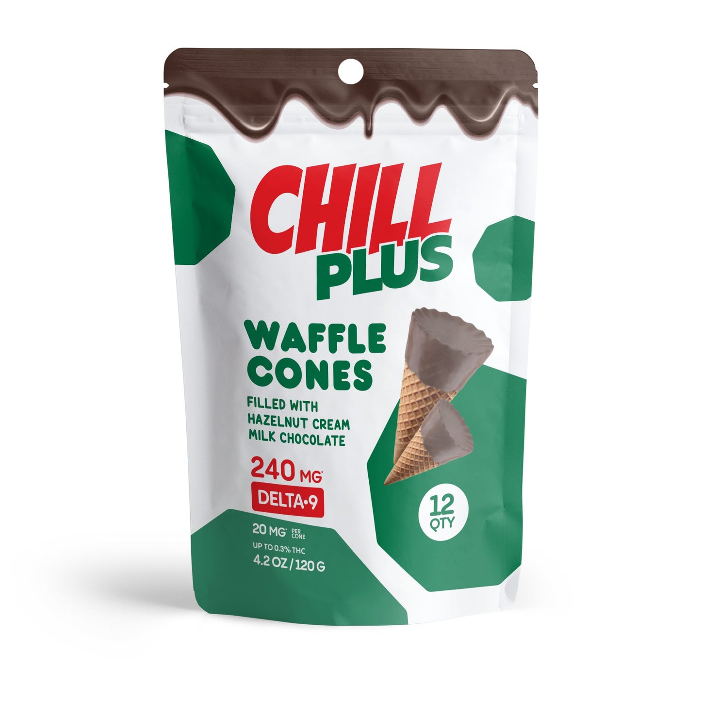 20mg Hazelnut Cream + Milk Chocolate Waffle Cones - Delta 9 - Chill Plus