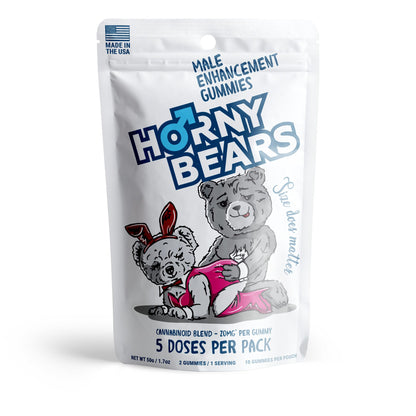 20mg Male Enhancement Gummies - D9, THCP, CBD, THCV - Strawberry - Horny Bears