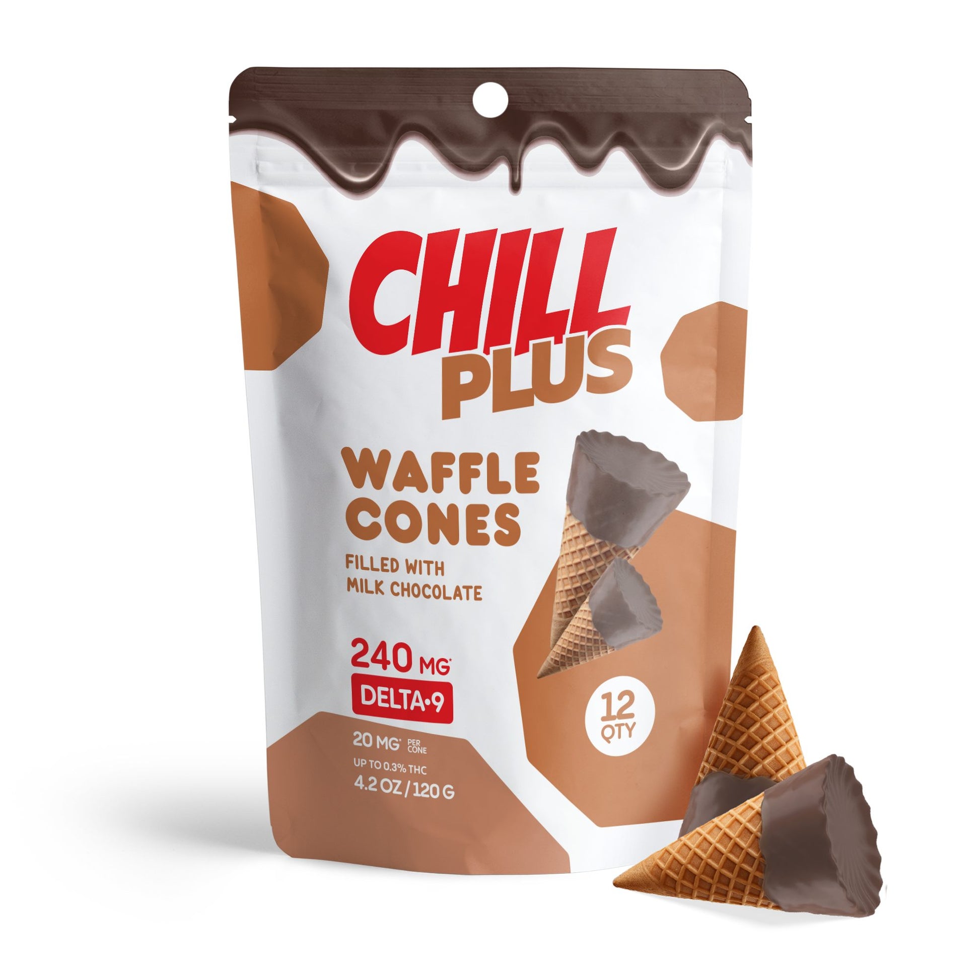 20mg Milk Chocolate Waffle Cones - Delta 9 - Chill Plus
