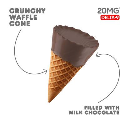 20mg Milk Chocolate Waffle Cones - Delta 9 - Chill Plus