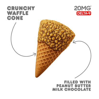 20mg Peanut Butter + Milk Chocolate Waffle Cones - Delta 9 - Chill Plus