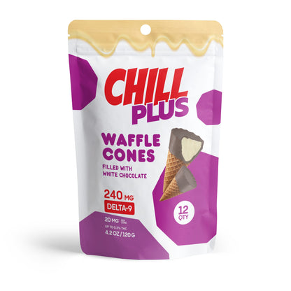 20mg White Chocolate Waffle Cones - Delta 9 - Chill Plus