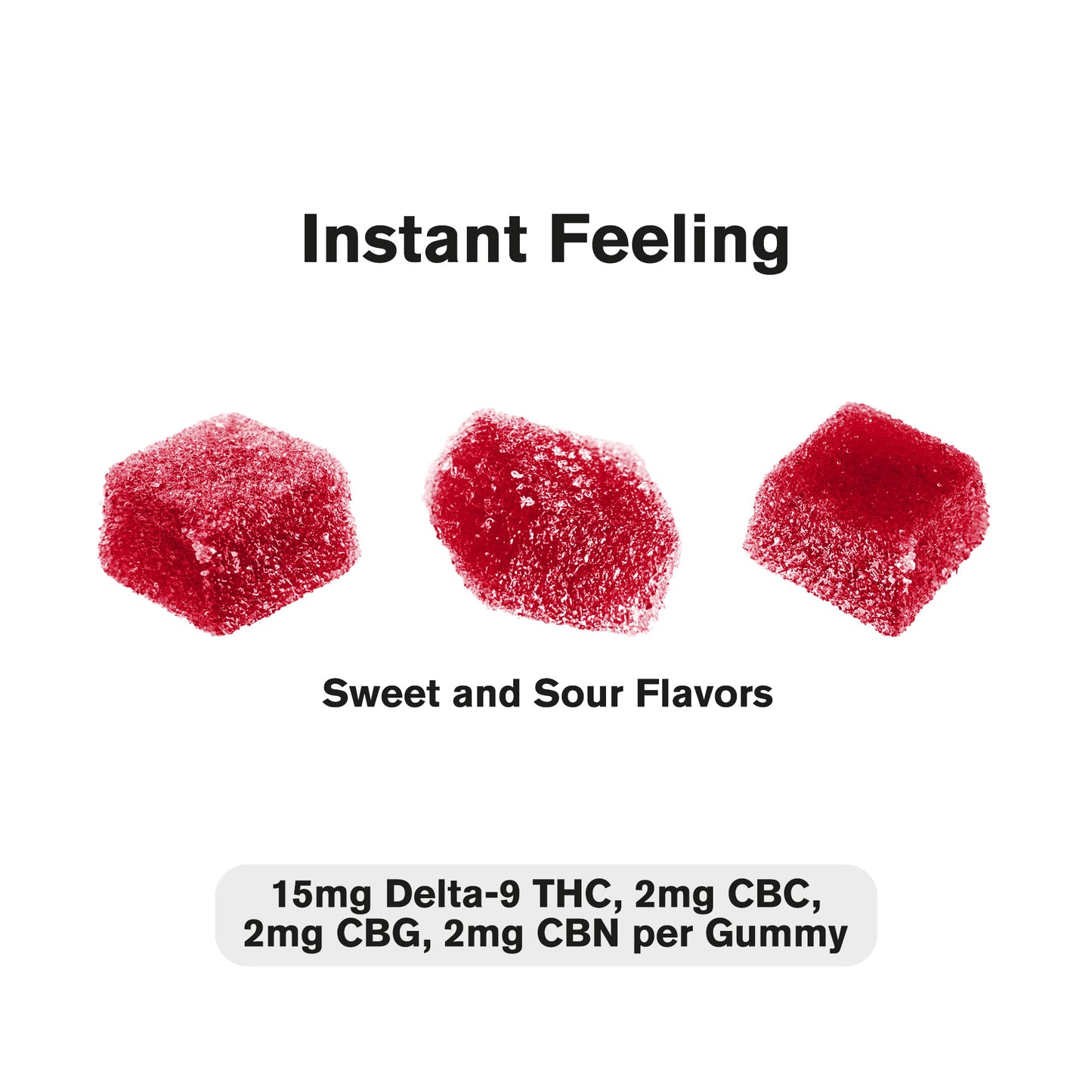 21mg Instant Feeling Nano Gummies - D9, CBC, CBN, CBG Nano - Sweet and Sour - D9 THC