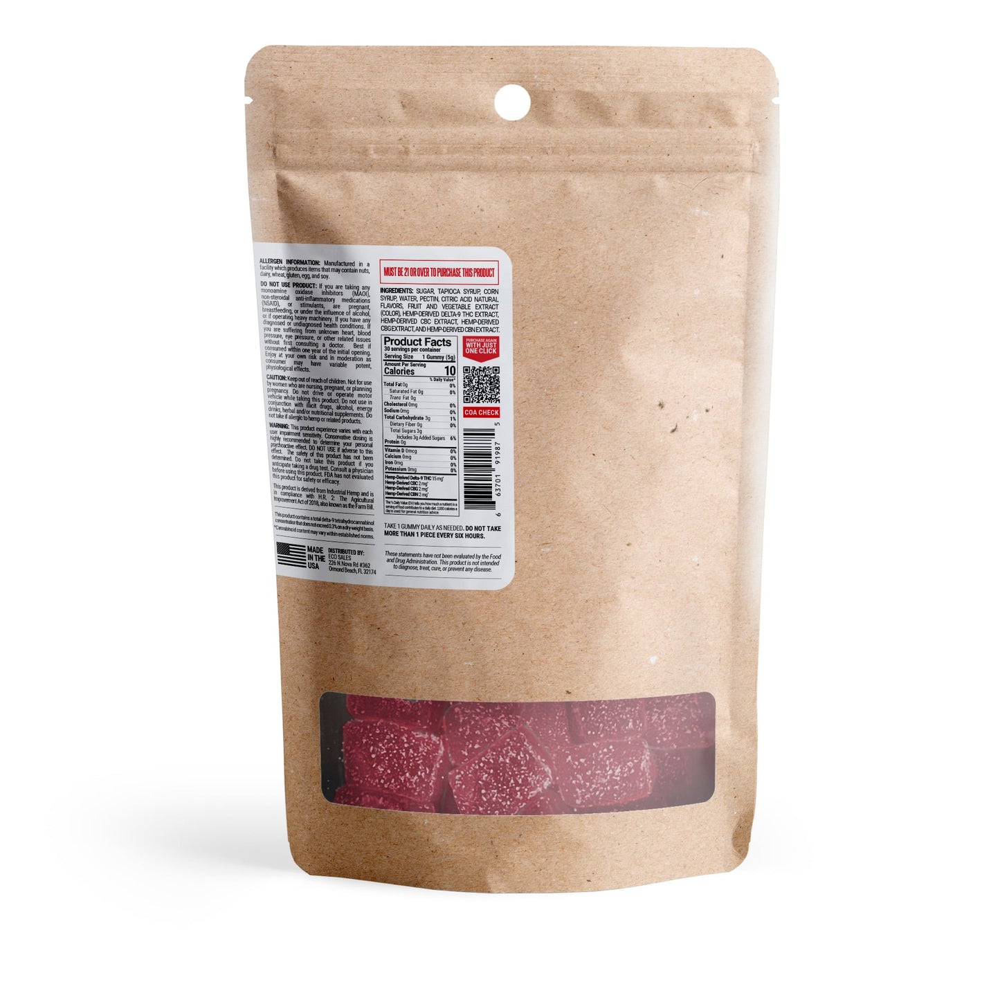 21mg Instant Feeling Nano Gummies - D9, CBC, CBN, CBG Nano - Sweet and Sour - D9 THC