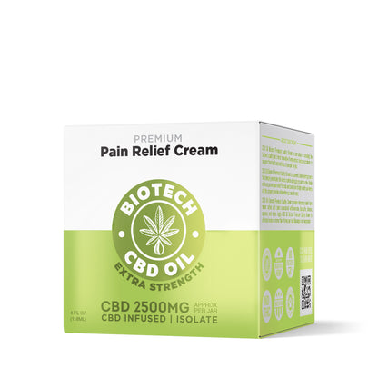 2,500mg CBD Pain Relief Cream - 4oz - Biotech CBD