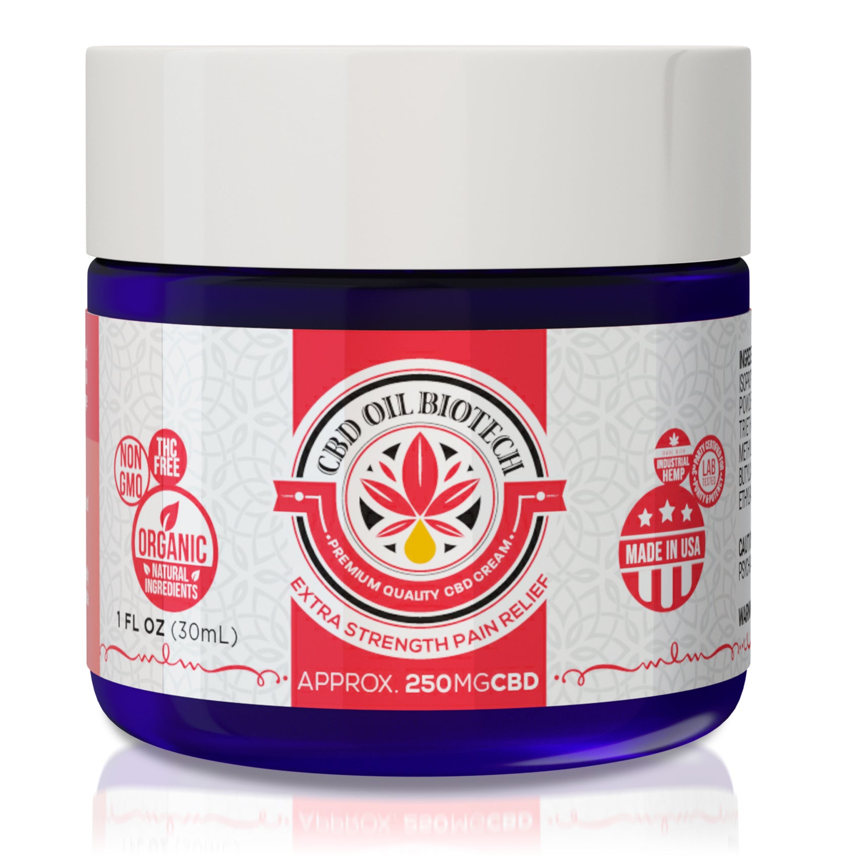 250mg CBD Pain Relief Cream - 1oz - Biotech CBD