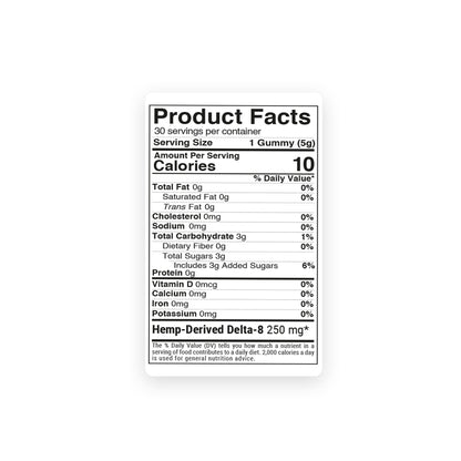 250mg D8 + Live Resin Gummies - GG4 Strain - Chill Extreme